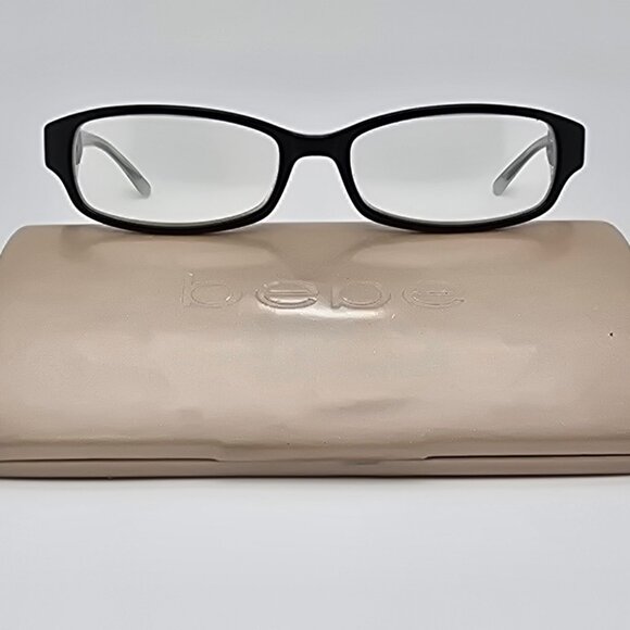 Bebe Hugs BB5063 001 Jet Black on Baby Blue Eyeglasses Frame w/ Case 52-16-135 - Picture 1 of 15
